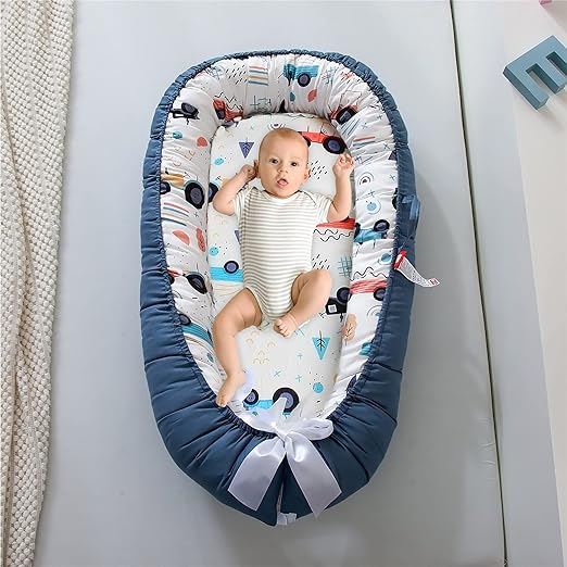 berceau portable bébé voiture bleue